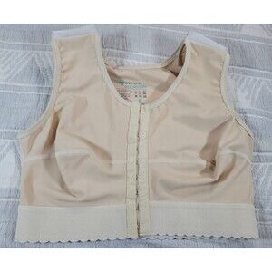 Marena Recovery Post‎ Surgical Compression Bra XL Beige Hook Front Support